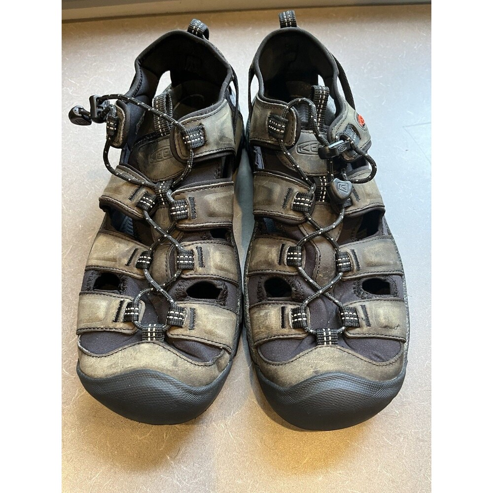 KEEN Targhee III Men’s 11.5 Grey Black Leather Hiking Sandals